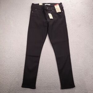 LEVIS 711 Jeans Size 30 Skinny Mid Rise Black Stellar Stretch Denim NEW